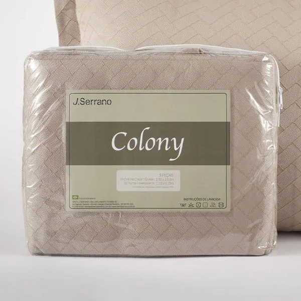 Kit Colcha Solteiro Colony Bricks 2 Peças Creme Cotton 180x230cm B62892903010 - Jc Serrano