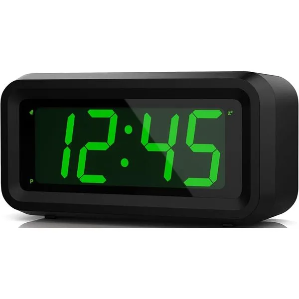 Despertador Digital Pequeno Kwanwa LED Preto/Verde A-MBI
