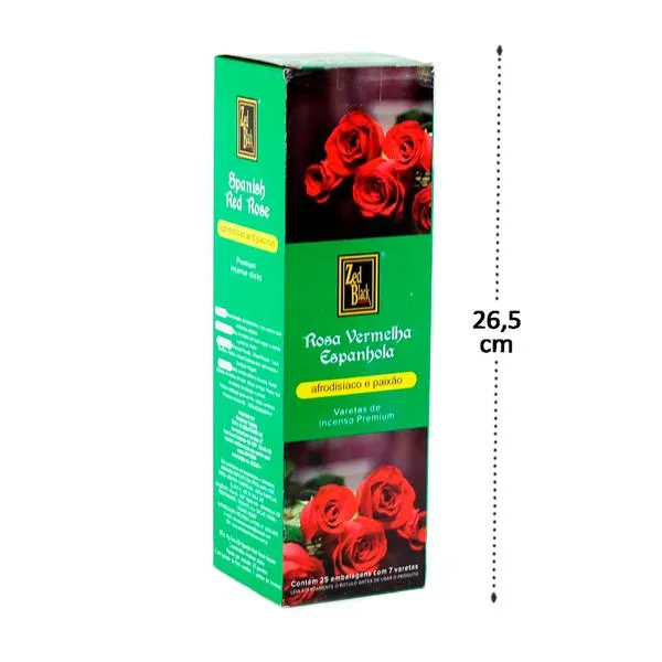 Incensos Zed Black Rosa Vermelha Espanhola 151 - Kashimir