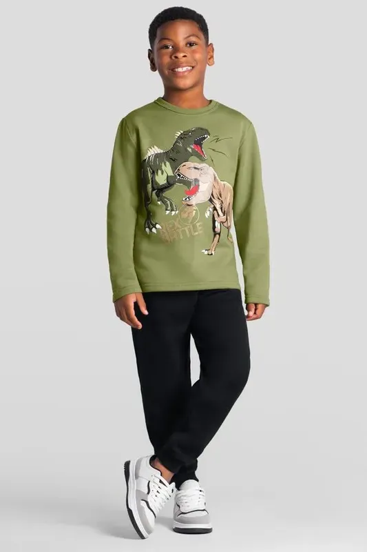 Conjunto infantil menino de dinossauros Brandili -4