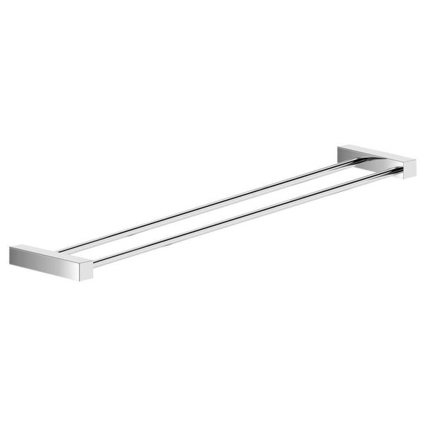 Porta Toalha Toalheiro Duplo Para Banheiro Alto Brilho Troia 70cm