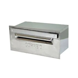Caixa de Correio para Cartas e Revistas Inox para Grade 20x40x15cm Prata Metalmig Caixa de Correio para Cartas e Revistas Inox 20x40x15cm Prata Metalmig