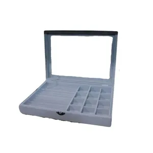 Porta Joias Com Divisórias E Proteção De Vidro 20x28 Cinza BM362794 (MP)