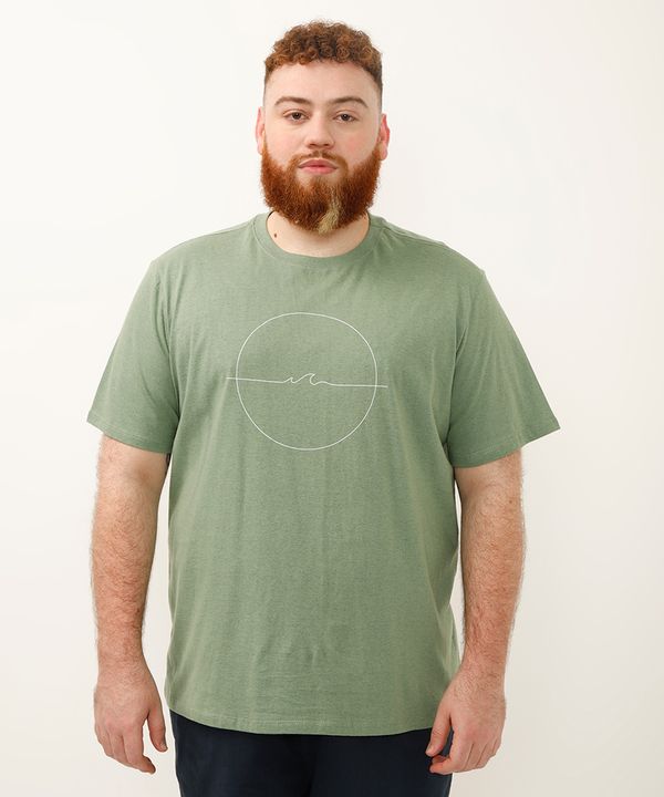 camiseta de algodão gold coast plus size verde GG3