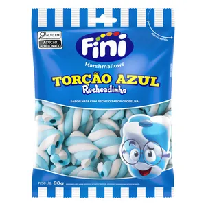 Marshmallow Fini Torção Azul Recheadinho 80g