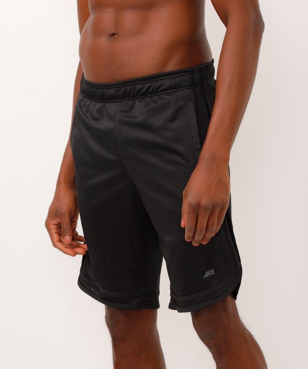 bermuda esportiva masculina com nervuras preta G