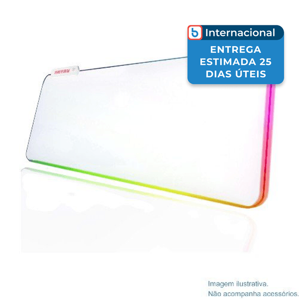 Mousepad Gamer Jmiyav 80X30 RGB Branco A-MBI