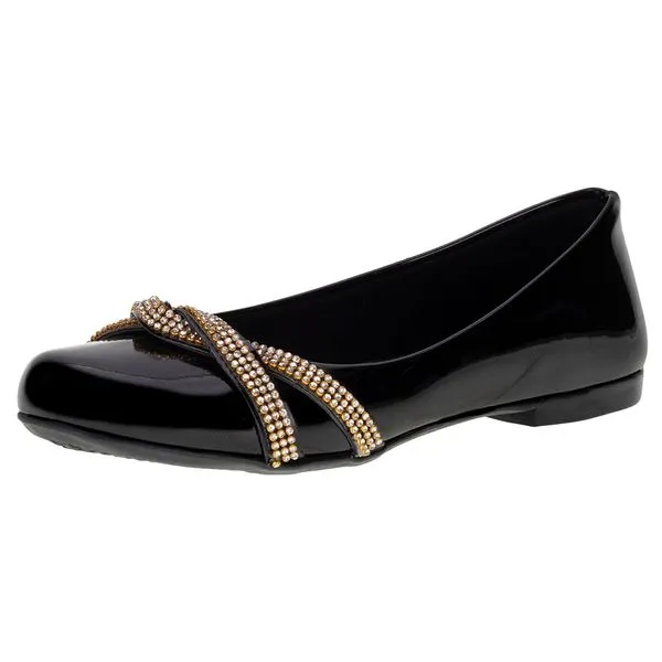 Sapatilha Infantil Feminina Lalilu - C01 VERNIZ/PRETO 34