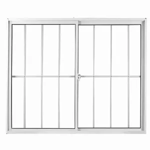 Janela De Correr Em Alumínio Grade Vidro Liso 2 Folhas 100x100cm MGM Fênix Branco (MP)