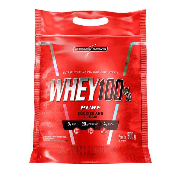 Whey Protein Concentrado Pouch - Integralmédica - 900g - Cookies