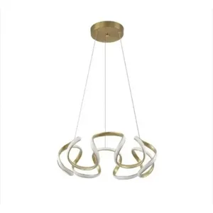 Pendente Dcd015035 64W 3000K Fluxo Luminoso 5500LM Autovolt Dourado Casa Chafariz para Iluminação Interna Pendente Dcd015035 64W 3000K com Fluxo Luminoso 5500LM Dourado Casa Chafariz