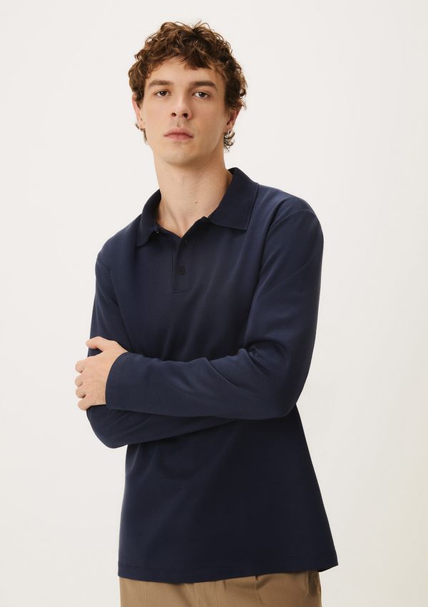 Blusão De Moletom Masculino Gola Polo - Azul M
