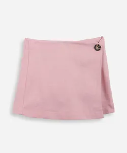 short saia infantil com linho rosa 10