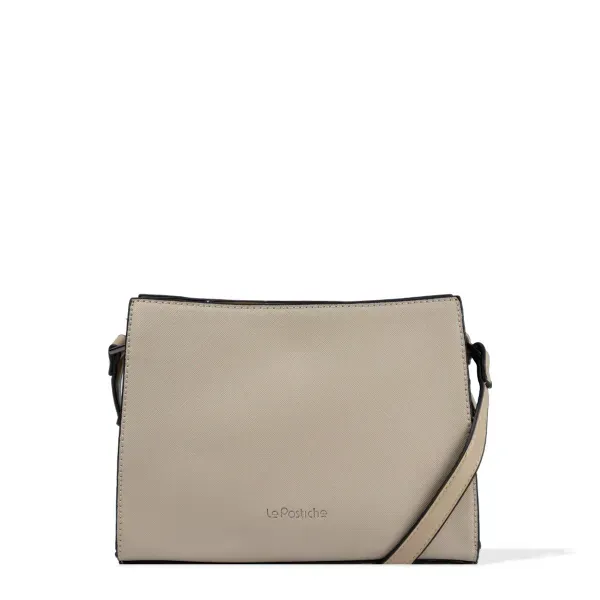 Bolsa Transversal Saffiano Elegance Le Postiche Bege
