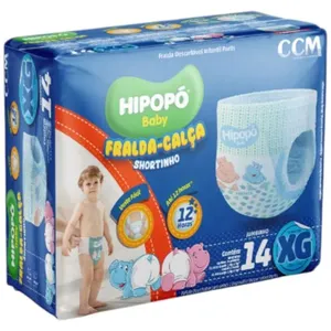 Fralda Shortinho Hipopo Baby Jumbinho XG 14 Unidades (MP)