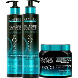 Glatten Milagre Dos Fios Hidraoxi - Kit Terapia De Oxigênio Trio (3 Produtos)