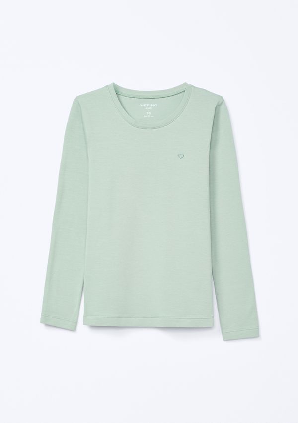 Blusa Básica Infantil Menina Manga Longa Com Patch Hering Kids - Verde 006