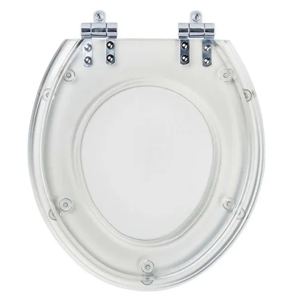 Tampa De Vaso Com Amortecedor Acrilico Oval Transparente