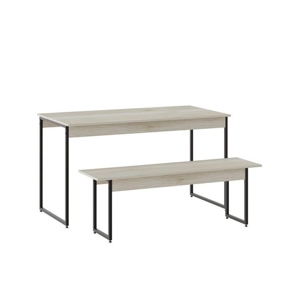 Mesa De Jantar Com 1 Banco Estilo Industrial Tub Snow / Est.preta