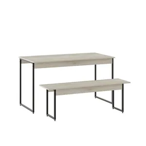 Mesa De Jantar Com 1 Banco Estilo Industrial Tub Snow / Est.preta