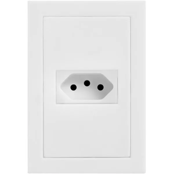 1 Tomada Universal 2P+T 10A com Placa 4x2 Branca - EK-30000/25 - EKRON