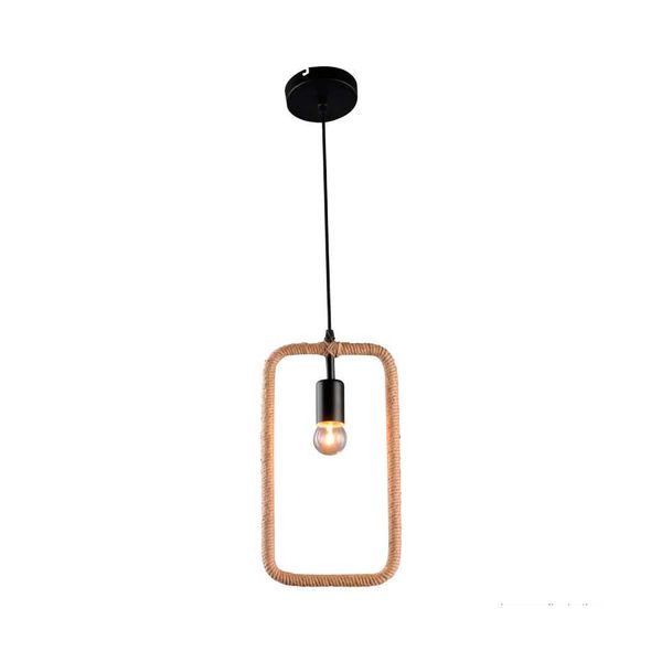 Pendente retangular de metal 127/220V marrom OL