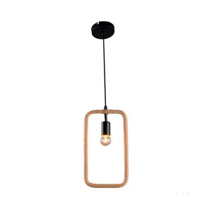Pendente retangular de metal 127/220V marrom OL