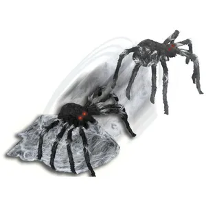 Aranha Animatronica com Luzes e Movimento para Decoração de Halloween