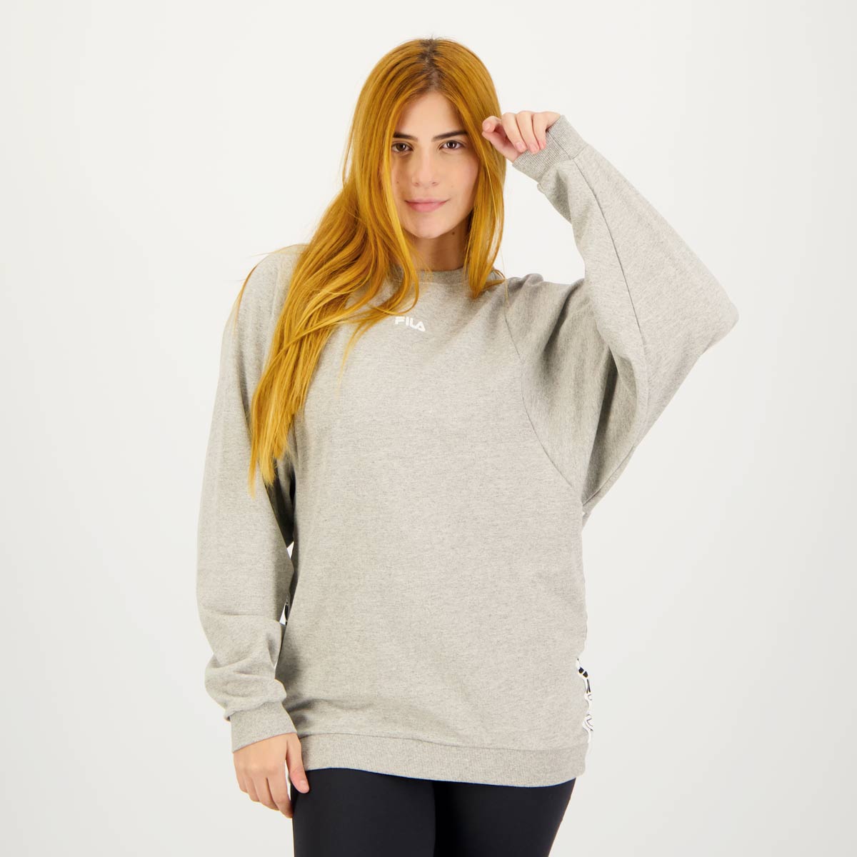 Moletom Fila Max Tape Feminino Cinza