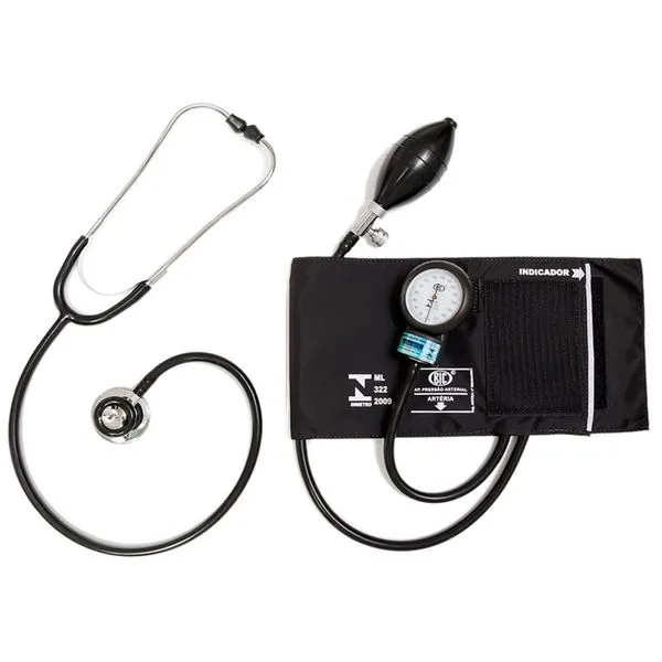 Aparelho Pressão+Estetoscópio Bic Velcro Preto Cj0732