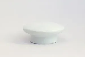 Ponteira Para Varão de Cortina Chata Branco DEVICTOR 28mm..