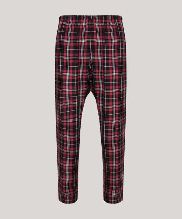 Calça de Pijama Masculina em Viscose Estampada Xadrez Vermelha M