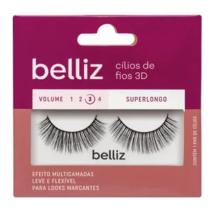 Cílios Belliz 3D Vol. 3 Superlongo - 208