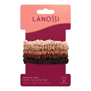 Elástico de Cabelo Kit Lanossi Mini Scrunchie c/6 Unidades