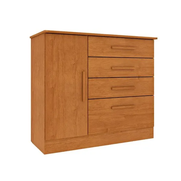 Cômoda 4 Gavetas com Sapateira Chicago Tcil CINAMOMO