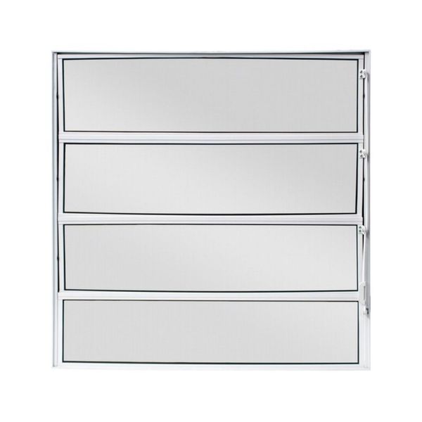 Janela Basculante 4 Folhas Vidro Boreal Alumínio Branco Proex Janela Basculante Vidro Boreal Alumínio Branco 80x80cm