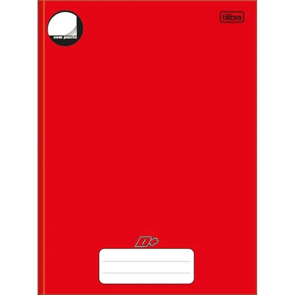 Caderno Brochurão 96 Folhas Capa Dura Sem Pauta Vermelho D+