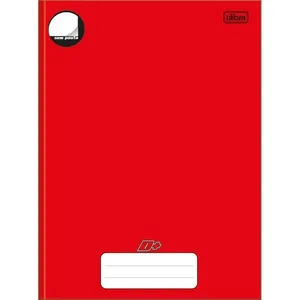 Caderno Brochurão 96 Folhas Capa Dura Sem Pauta Vermelho D+