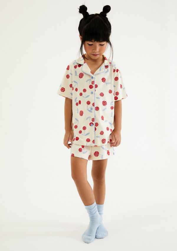 Pijama Infantil Menina Americano Estampado - Creme 006