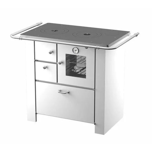 Fogão a Lenha Elevare Industrial Master N°01 Direito Branco com Chapa de Ferro Fundido e Forno Fogão a Lenha Elevare Industrial Master N°01 Direito Branco com Chapa de Ferro Fundido