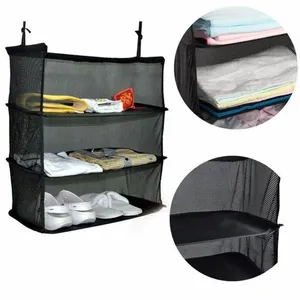 Organizador de Mala Suspenso Facilita Mala Roupas Bagagem 3 Andares 52CM Preto Viagem Unissex Organizador de Mala Suspenso Facilita Mala Roupas Bagagem 3 Andares 52CM Preto Viagem