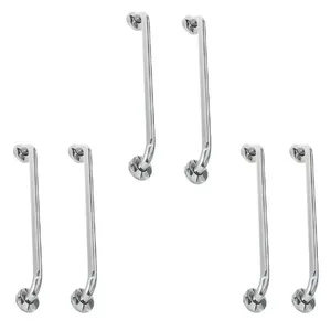 Alça De Apoio Inox Barra 60cm Kit 6 Unidades Acessibilidade Segurança Idoso Banheiro Box Parede Corrimao Suporte Anti Queda