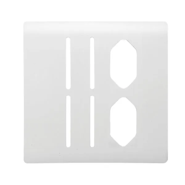 Placa 4x4 para 4 Interruptores e 2 Tomadas Universais 2P+T + Suporte Branco da Linha Novara - 1100/121 - DICOMPEL