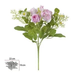 Buquê Artificial Rosa Hortênsia Florarte Rosa 30cm (MP)