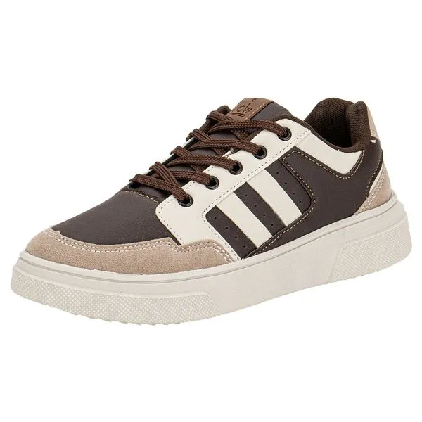 Tênis Masculino Casual Confort Way 502404 CAFÉ/BEGE 41
