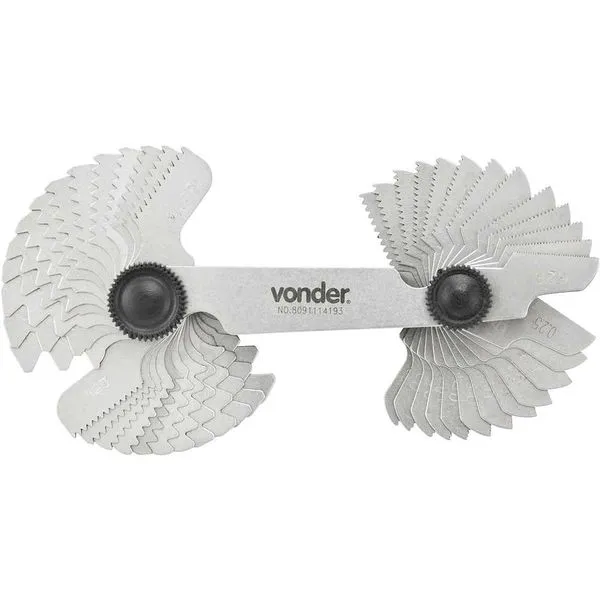 Cálibre/pente de rosca com 52 lâminas 0,25 mm - 6,0 mm CR 052 - VONDER