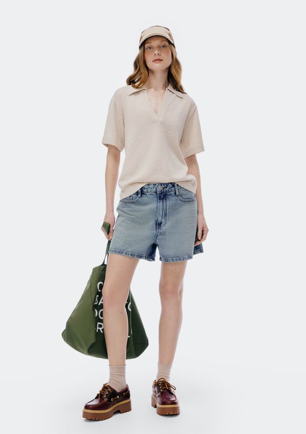 Shorts Jeans Feminino Reto Cintura Média - Azul 040