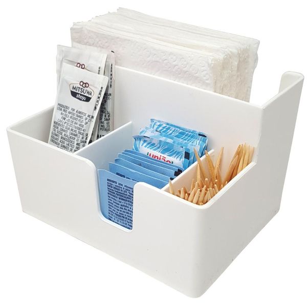 Porta-guardanapo E Sachês Casual 14,1 X 10,6 X 9,4 Cm Branco Coza