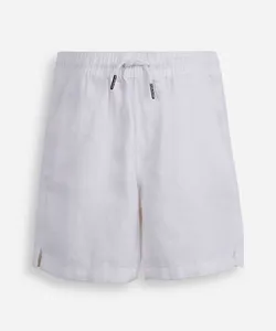 bermuda infantil de linho cós elástico branca 4