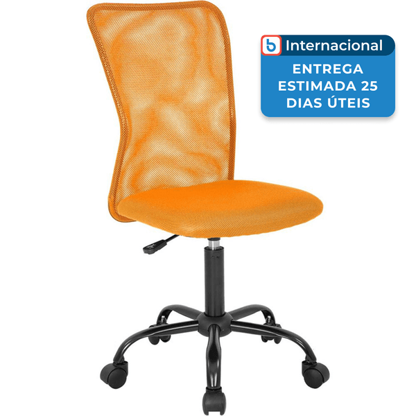 Cadeira De Escritório Sem Braço Moderna E Giratória Bestoffice Laranja A-MBI